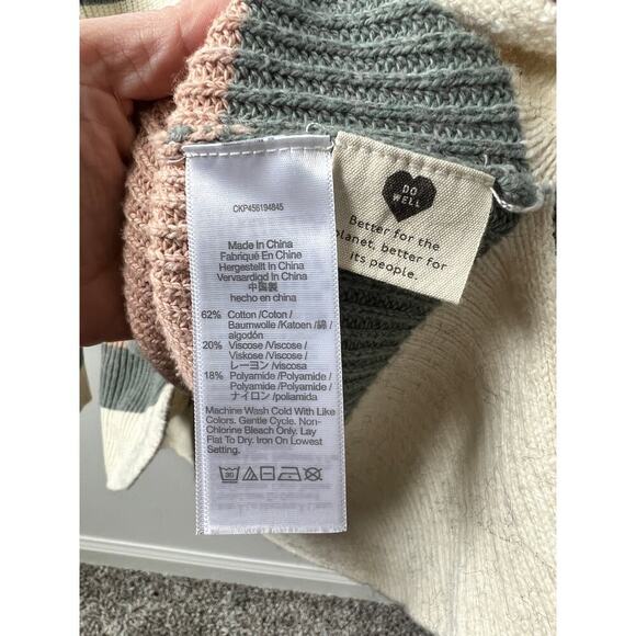 Madewell Thompson Rainbow stripe pocket sweater size large - Picture 5 of 5